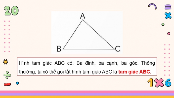 Giáo án điện tử Toán 5 chân trời Bài 43: Hình tam giác