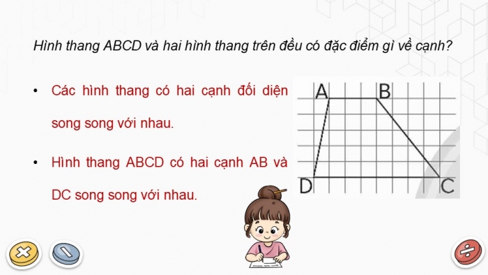 Giáo án điện tử Toán 5 chân trời Bài 45: Hình thang