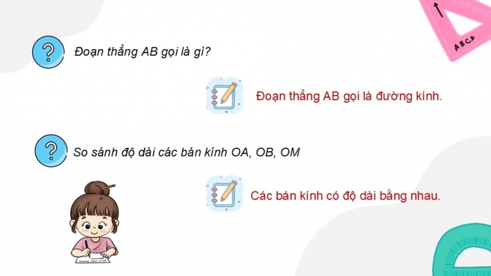 Giáo án điện tử Toán 5 chân trời Bài 47: Đường tròn, hình tròn