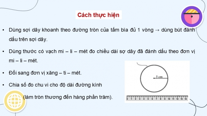 Giáo án điện tử Toán 5 chân trời Bài 48: Chu vi hình tròn