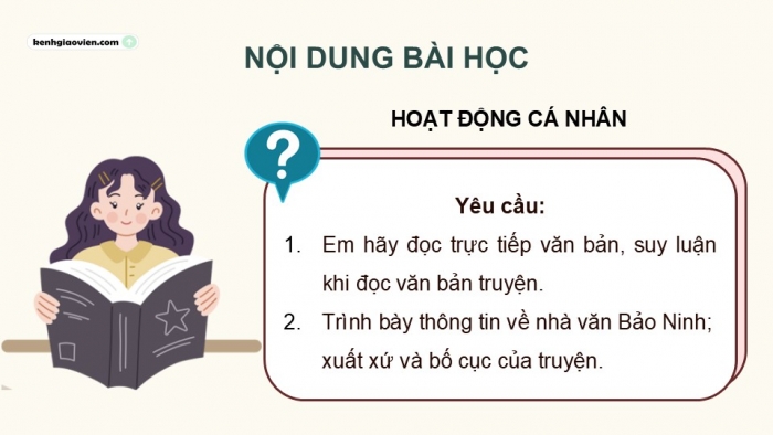 Giáo án điện tử Ngữ văn 9 kết nối Bài 5: Bí ẩn của làn nước (Bảo Ninh)