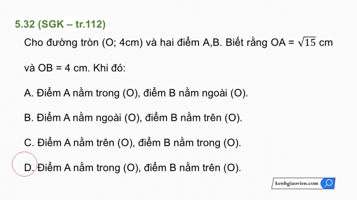 Giáo án điện tử Toán 9 kết nối Bài tập cuối chương V