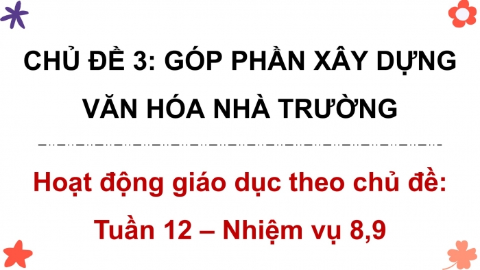 Giáo án điện tử Hoạt động trải nghiệm 9 chân trời bản 1 Chủ đề 3 Tuần 12