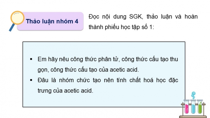 Giáo án điện tử KHTN 9 cánh diều - Phân môn Hoá học Bài 24: Acetic acid