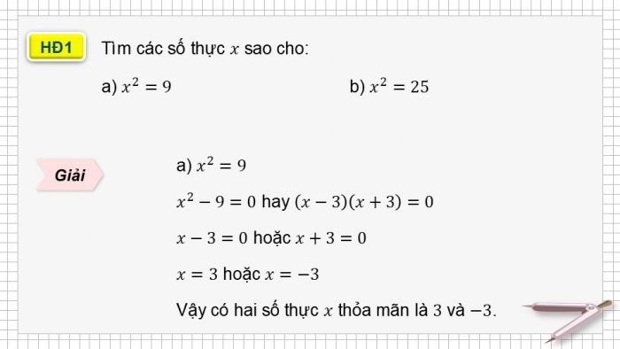 Giáo án điện tử Toán 9 cánh diều Bài 1: Căn bậc hai và căn bậc ba của số thực