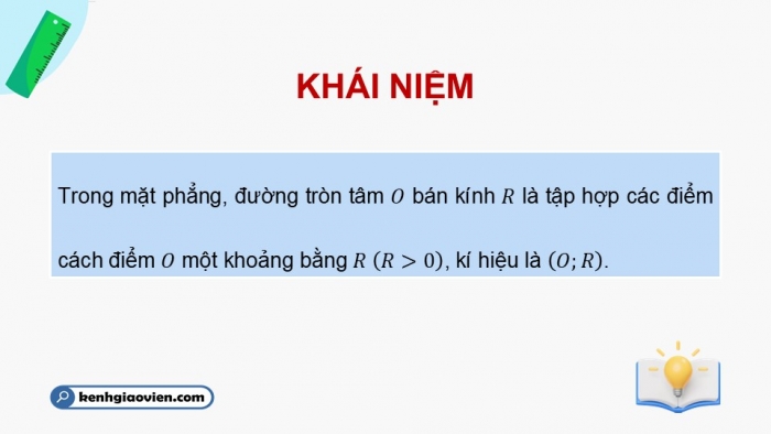 Giáo án điện tử Toán 9 cánh diều Bài 1: Đường tròn. Vị trí tương đối của hai đường tròn