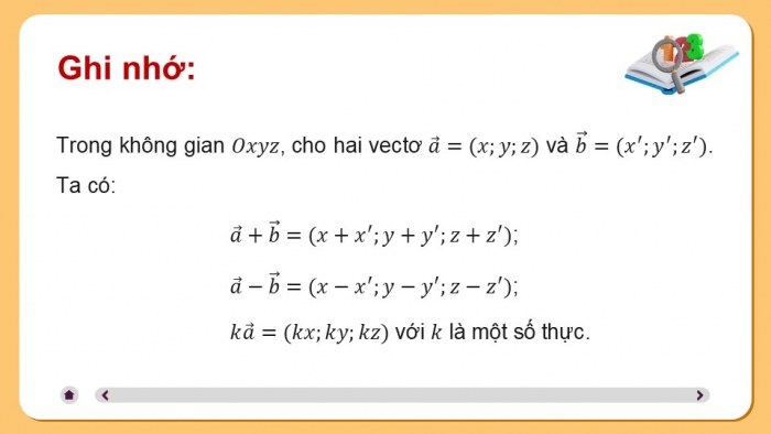 Giáo án điện tử Toán 12 kết nối Bài 8: Biểu thức tọa độ của các phép toán vectơ