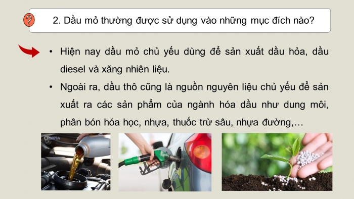 Giáo án điện tử chuyên đề Hoá học 11 chân trời Bài 9: Sản xuất dầu mỏ – Vấn đề môi trường – Nguồn nhiên liệu thay thế dầu mỏ