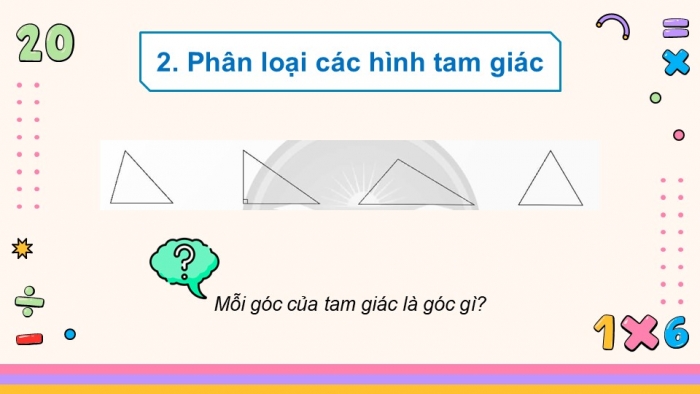 Giáo án điện tử Toán 5 chân trời Bài 43: Hình tam giác