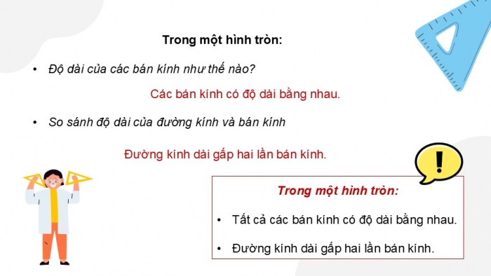 Giáo án điện tử Toán 5 chân trời Bài 47: Đường tròn, hình tròn