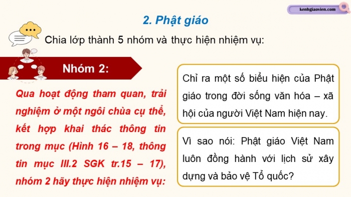 Giáo án điện tử chuyên đề Lịch sử 12 kết nối CĐ 1: Lịch sử tín ngưỡng và tôn giáo ở Việt Nam (P4)