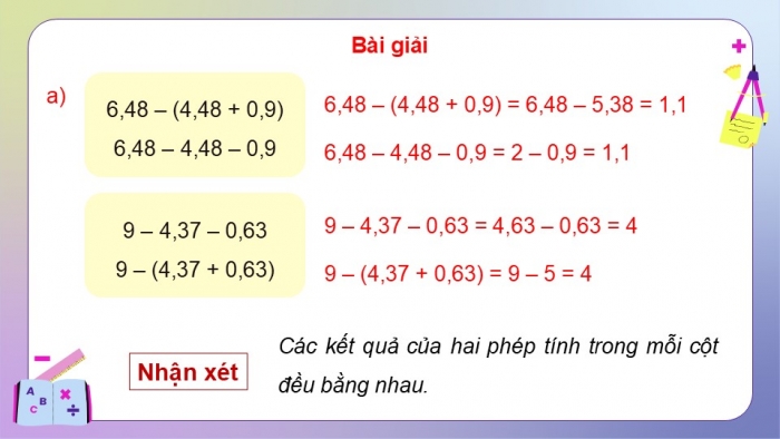 Giáo án điện tử Toán 5 cánh diều Bài 27: Luyện tập