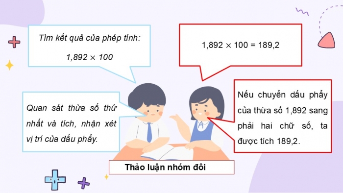 Giáo án điện tử Toán 5 cánh diều Bài 28: Nhân một số thập phân với 10, 100, 1000,...