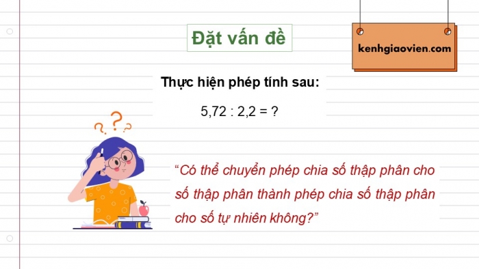 Giáo án điện tử Toán 5 cánh diều Bài 35: Chia một số thập phân cho một số thập phân