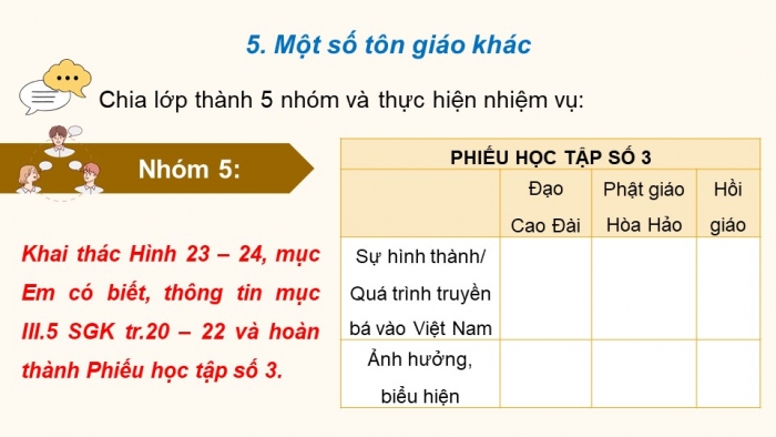 Giáo án điện tử chuyên đề Lịch sử 12 kết nối CĐ 1: Lịch sử tín ngưỡng và tôn giáo ở Việt Nam (P7)