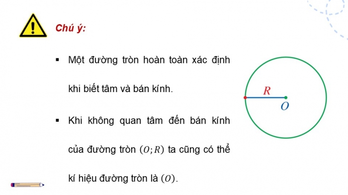 Giáo án điện tử Toán 9 cánh diều Bài 1: Đường tròn. Vị trí tương đối của hai đường tròn