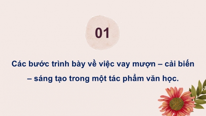 Giáo án điện tử Ngữ văn 12 kết nối Bài 4: Trình bày về việc vay mượn – cải biến – sáng tạo trong một tác phẩm văn học