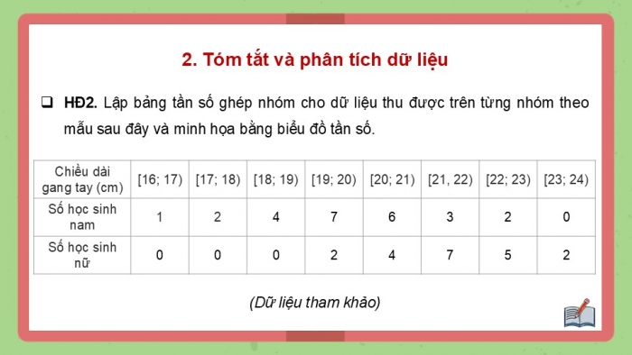 Giáo án điện tử Toán 12 kết nối Hoạt động thực hành trải nghiệm: Độ dài gang tay (gang tay của bạn dài bao nhiêu?)