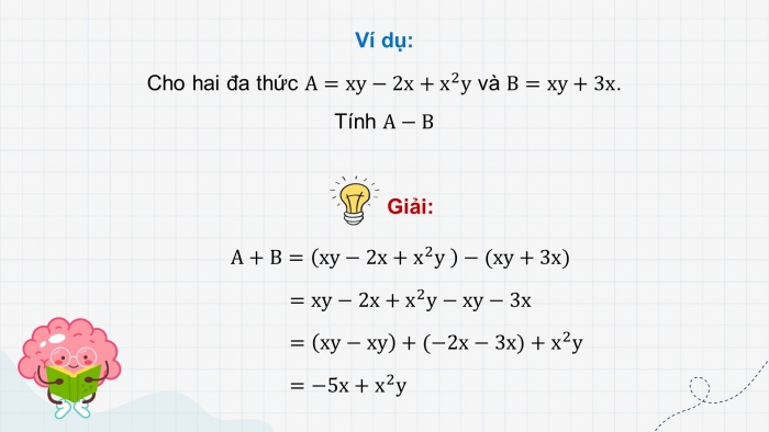 Giáo án PPT dạy thêm Toán 8 cánh diều Bài 2: Các phép tính với đa thức nhiều biến