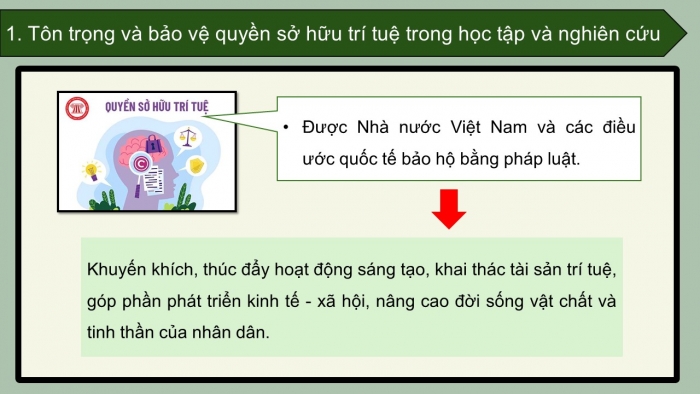 Giáo án điện tử Ngữ văn 12 cánh diều Bài 5: Tôn trọng và bảo vệ quyền sở hữu trí tuệ trong học tập và nghiên cứu