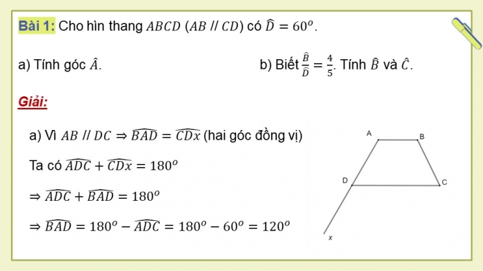 Giáo án PPT dạy thêm Toán 8 cánh diều Bài 3: Hình thang cân