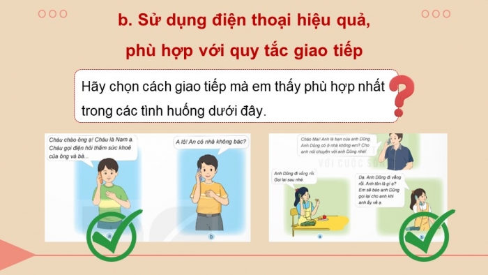 Giáo án điện tử Công nghệ 5 kết nối Bài 5: Sử dụng điện thoại (P2)