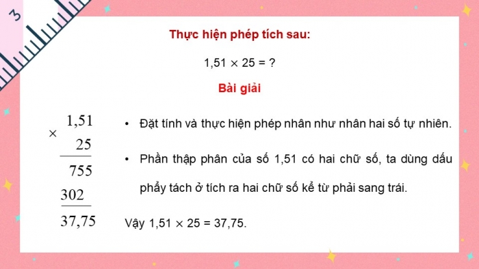 Giáo án điện tử Toán 5 kết nối Bài 21: Phép nhân số thập phân