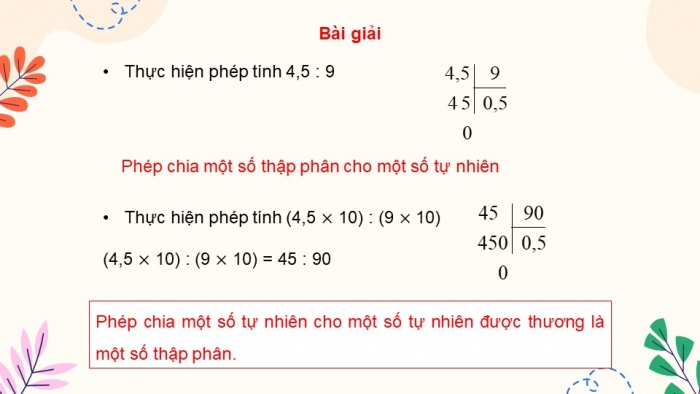 Giáo án điện tử Toán 5 kết nối Bài 22: Phép chia số thập phân (P2)