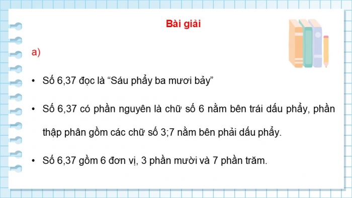 Giáo án điện tử Toán 5 chân trời Bài 52: Ôn tập số thập phân