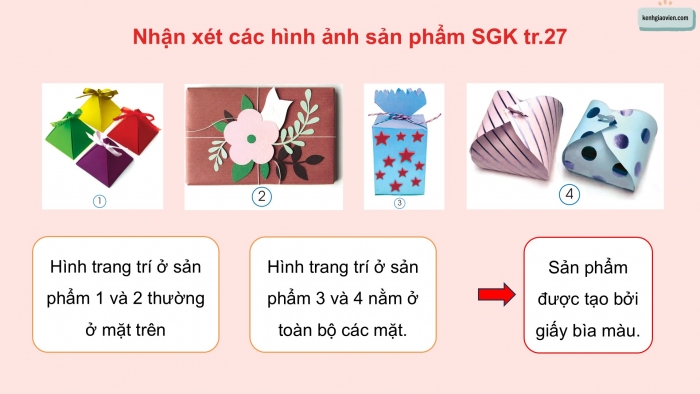 Giáo án điện tử Mĩ thuật 5 cánh diều Bài 6: Hộp quà xinh xắn