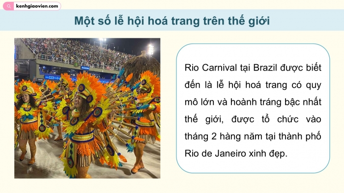 Giáo án điện tử Mĩ thuật 5 cánh diều Bài 8: Lễ hội hoá trang