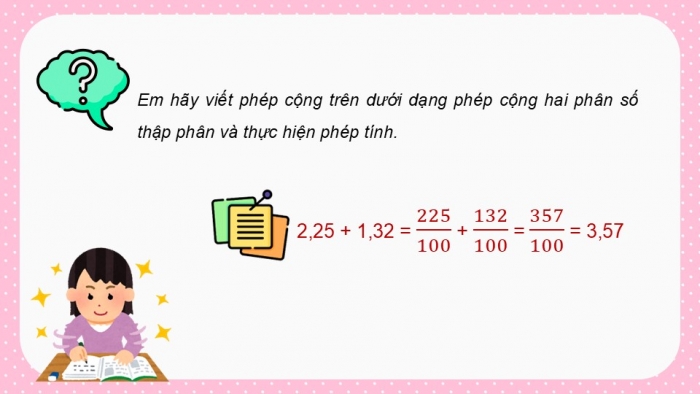 Giáo án điện tử Toán 5 cánh diều Bài 25: Cộng các số thập phân