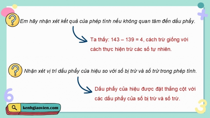 Giáo án điện tử Toán 5 cánh diều Bài 26: Trừ các số thập phân