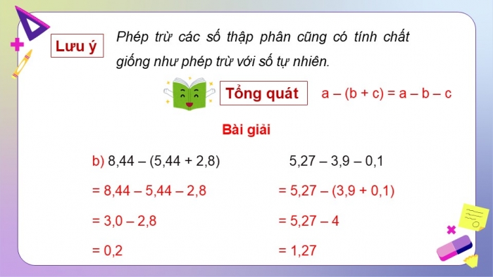 Giáo án điện tử Toán 5 cánh diều Bài 27: Luyện tập