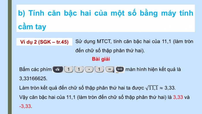 Giáo án điện tử Toán 9 kết nối Bài 7: Căn bậc hai và căn thức bậc hai