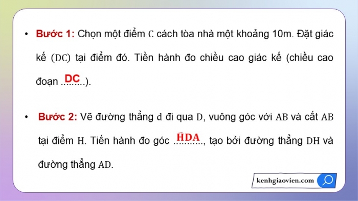 Giáo án điện tử Toán 9 kết nối Hoạt động thực hành trải nghiệm: Tính chiều cao và xác định khoảng cách