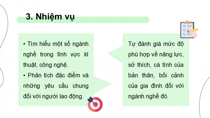 Giáo án điện tử Công nghệ 9 Định hướng nghề nghiệp Chân trời Dự án: Nghề nghiệp tương lai của em