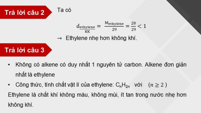 Giáo án điện tử KHTN 9 chân trời - Phân môn Hoá học Bài 22: Alkene