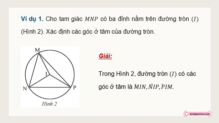 Giáo án điện tử Toán 9 chân trời Bài 3: Góc ở tâm, góc nội tiếp