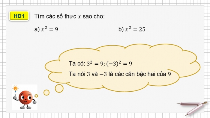 Giáo án điện tử Toán 9 cánh diều Bài 1: Căn bậc hai và căn bậc ba của số thực