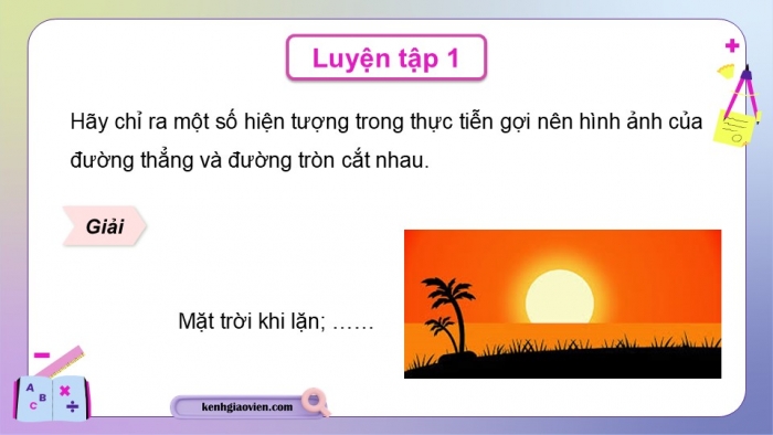 Giáo án điện tử Toán 9 cánh diều Bài 2: Vị trí tương đối của đường thẳng và đường tròn