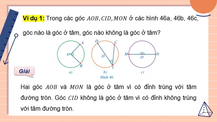 Giáo án điện tử Toán 9 cánh diều Bài 4: Góc ở tâm. Góc nội tiếp