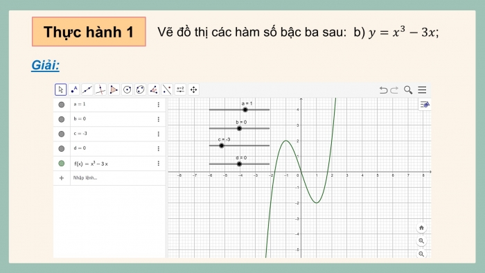 Giáo án điện tử Toán 12 chân trời Hoạt động thực hành và trải nghiệm Bài 1: Vẽ đồ thị hàm số bằng phần mềm Geogebra