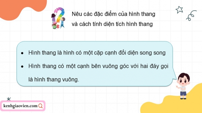 Giáo án PPT dạy thêm Toán 5 Kết nối bài 32: Ôn tập một số hình phẳng