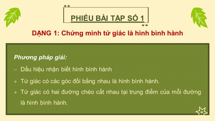 Giáo án PPT dạy thêm Toán 8 cánh diều Bài 4: Hình bình hành