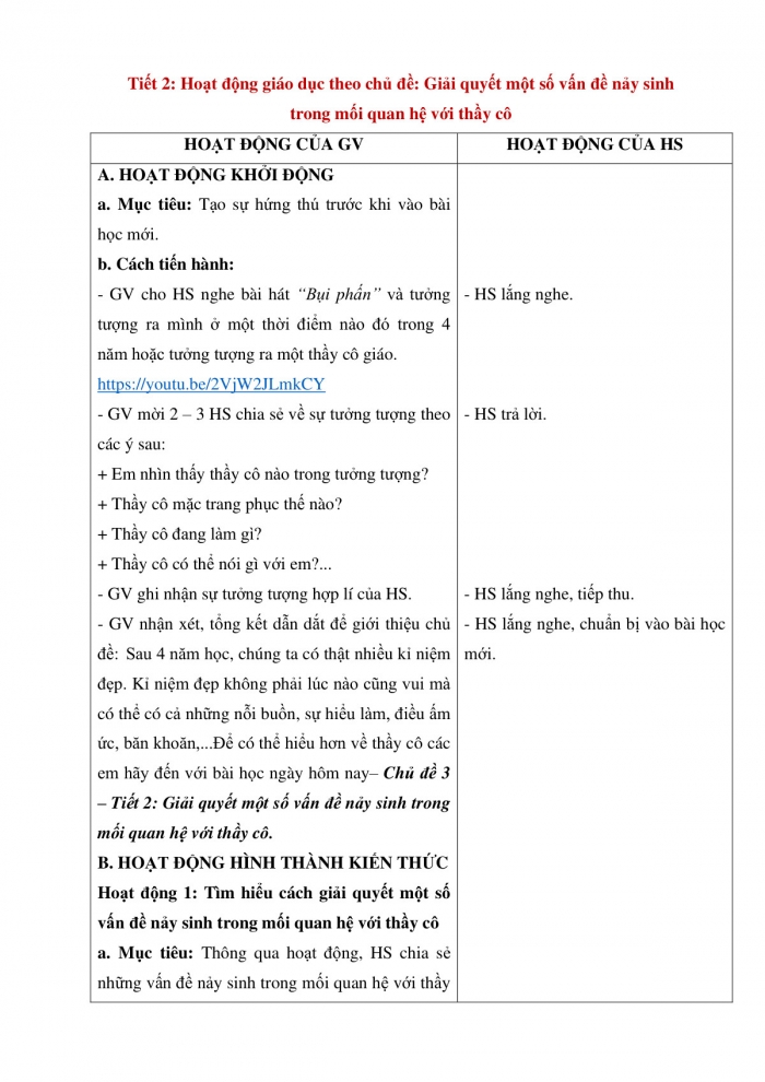 Giáo án và PPT Hoạt động trải nghiệm 5 chân trời bản 2 Chủ đề 3: Giữ gìn tình bạn, tình thầy trò - Tuần 11