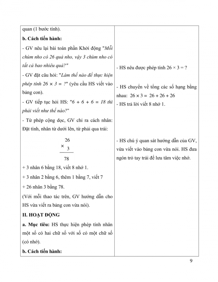 Giáo án và PPT Toán 3 kết nối Bài 23: Nhân số có hai chữ số với số có một chữ số