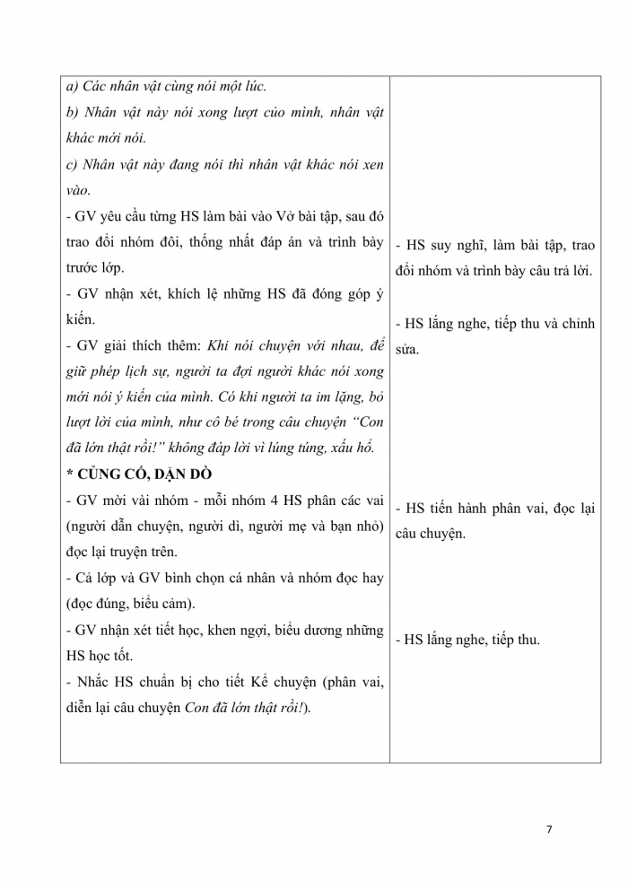 Giáo án và PPT Tiếng Việt 3 cánh diều Bài 2: Con đã lớn thật rồi!, Dấu gạch ngang. Lượt lời; Kể lại một cuộc trò chuyện