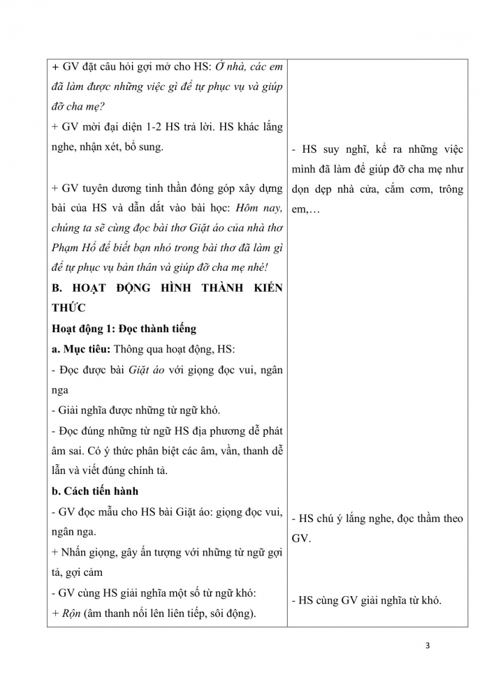 Giáo án và PPT Tiếng Việt 3 cánh diều Bài 2: Giặt áo; Mở rộng vốn từ về việc nhà; Nghe – viết Em lớn lên rồi; Ôn bảng chữ cái. Phân biệt s/x, n/ng; Kể chuyện Con đã lớn thật rồi!