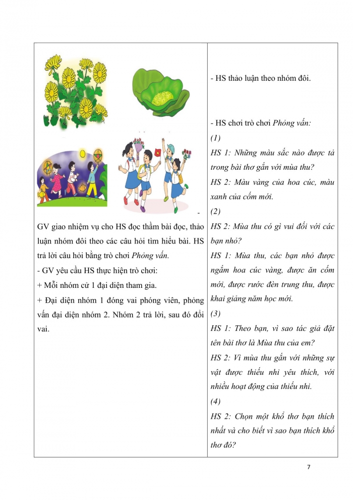 Giáo án và PPT Tiếng Việt 3 cánh diều Bài 1: Mùa thu của em; Luyện tập về dấu hai chấm; Em là học sinh lớp 3